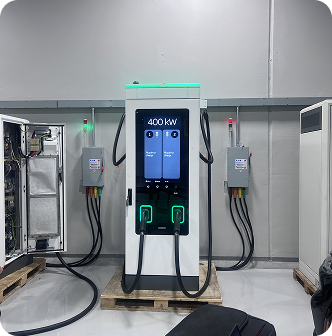 EV charger hardware undergoing diagnostics